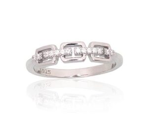 Hõbesõrmus tsirkoonkividega